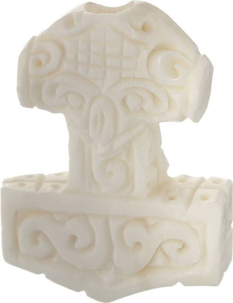 Haarschmuck Bartperle Mjölas Thorhammer mit Gesicht Knochen Produktbild 
