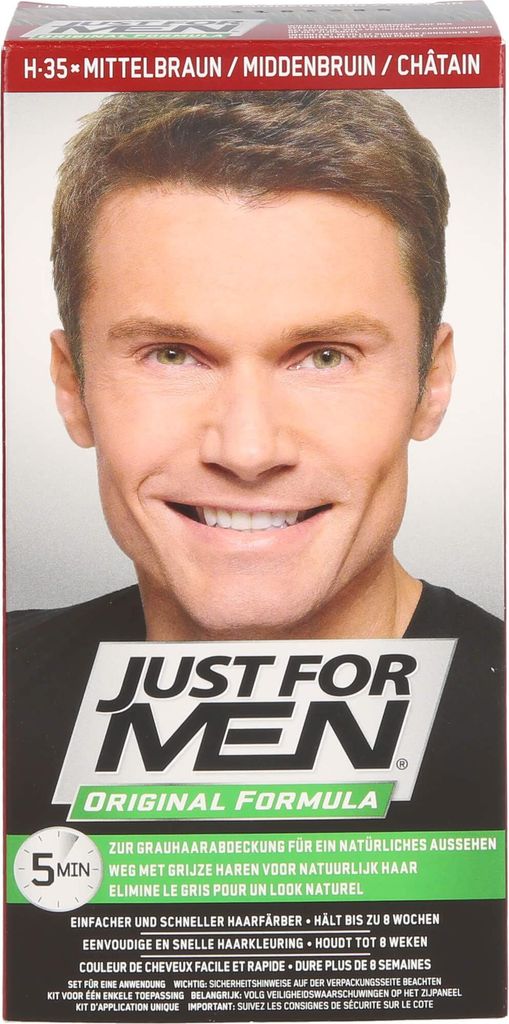 JUST FOR MEN Pflege-Tönungs-Shampoo mittelbraun, 60 ml Shampoo
