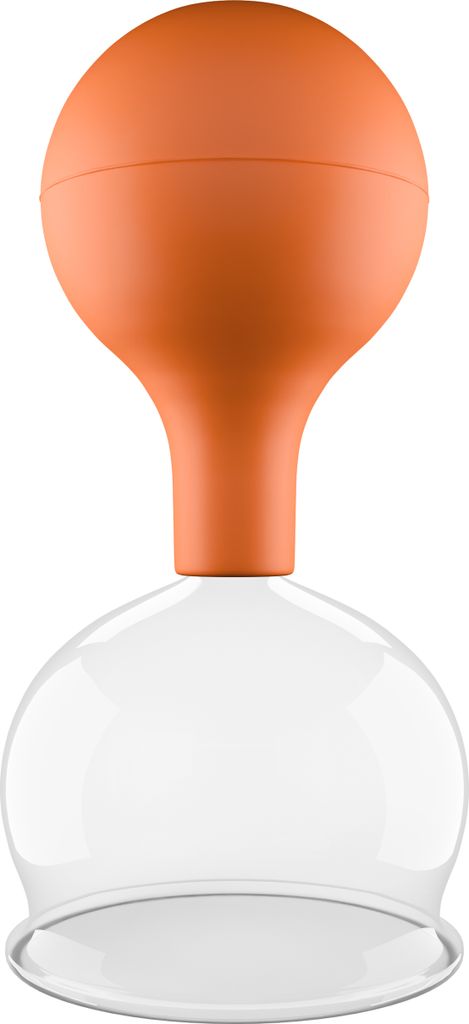 Pulox Schröpfglas aus Echtglas inkl. Saugball - 6,2 cm in Braun