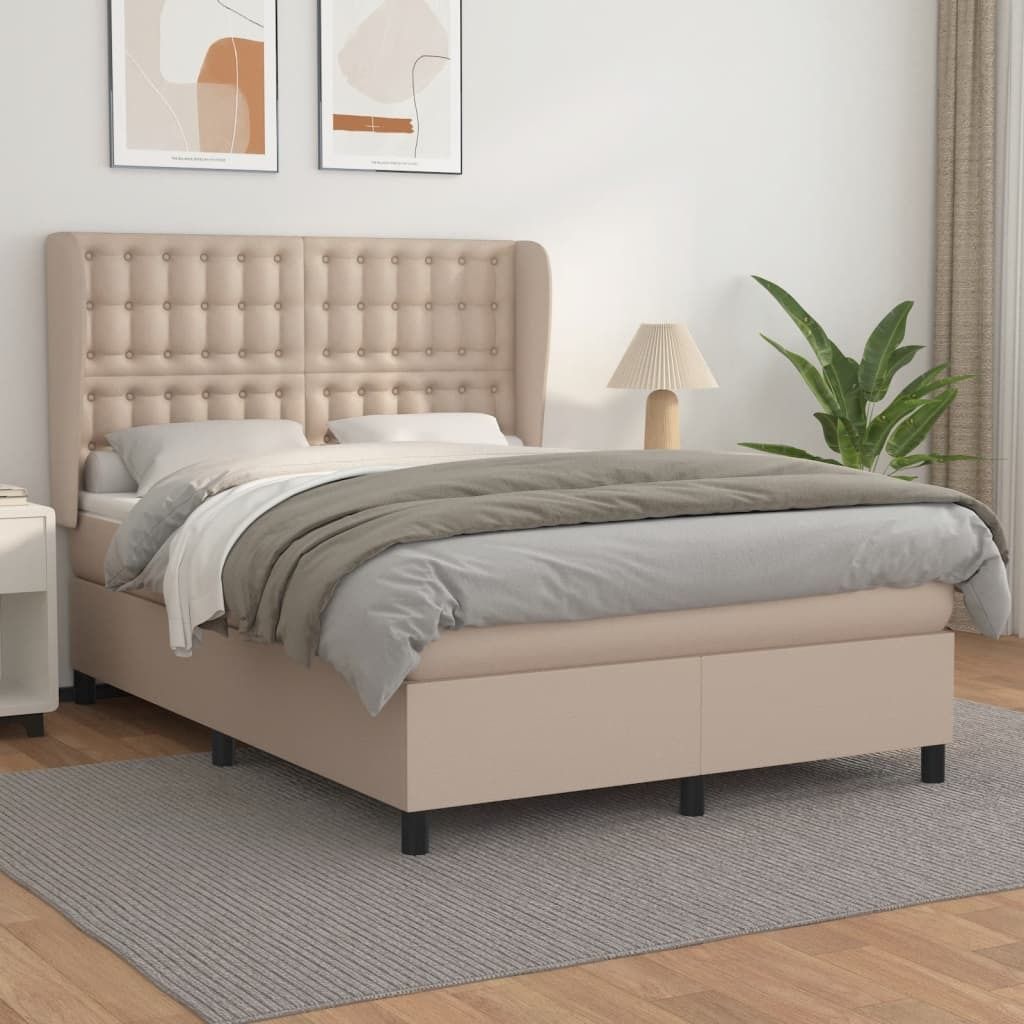 Maison Exclusive - Boxspringbett Matratze Cappuccino-Braun 140x190cm Kunstleder