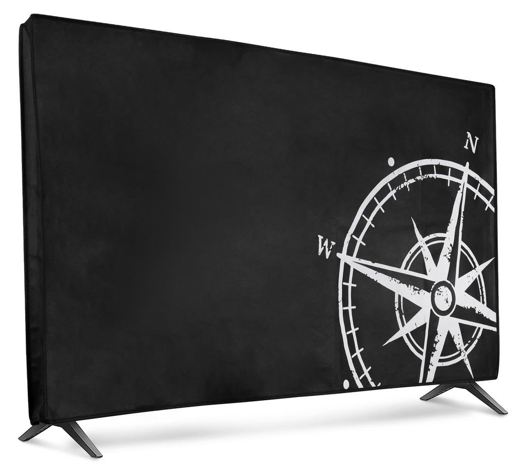 kwmobile 32" TV Abdeckung Indoor - Fernseher Hülle Bildschirmschutz Abdeckung - TV Bildschirm Staubschutzhülle - Fernsehabdeckung - Weiß Schwarz