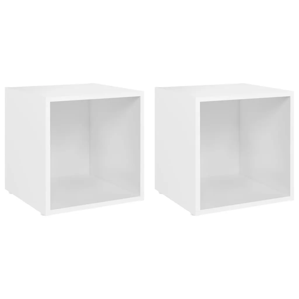 Mobili TV 2 pz. Bianco 37x35x37 cm Materiale a base di legno