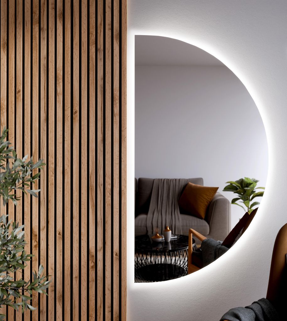 BD ART Luna LED-Badezimmerspiegel, halbkreisförmig, 120 x Produktbild 