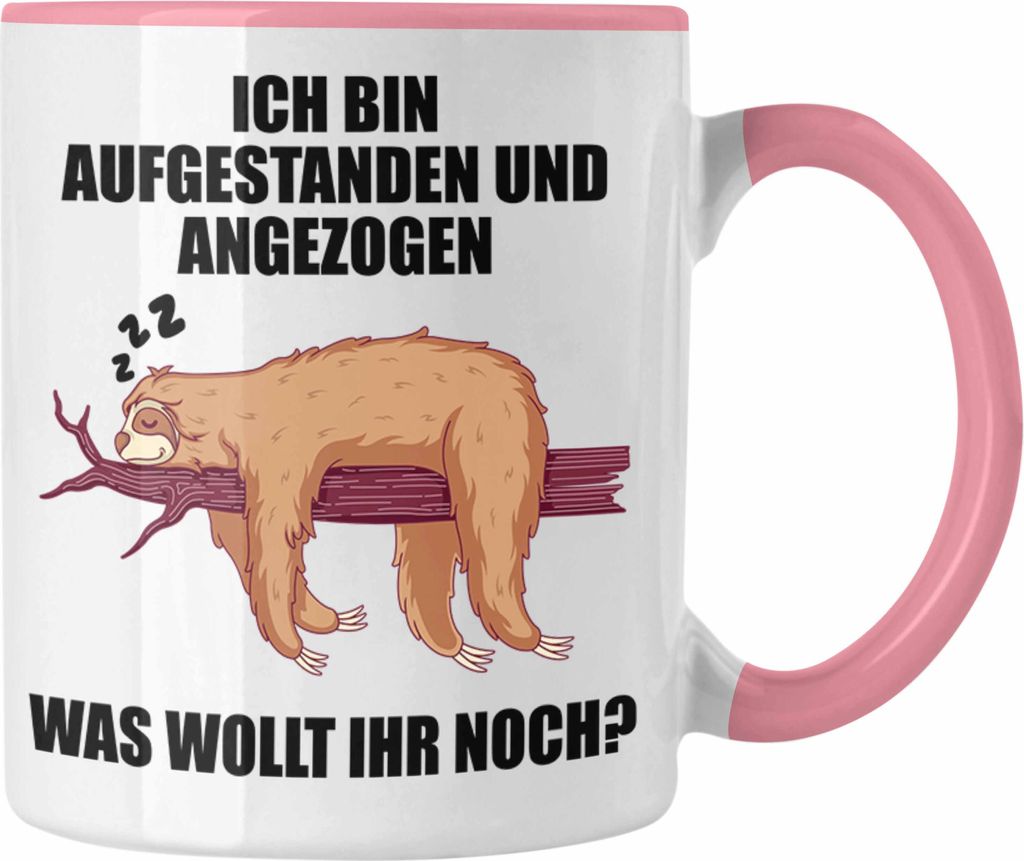 Trendation - Fauler Kollege Geschenk Arbeitskollege Lustige Tasse mit Sprüchen Kollegin (Rosa)