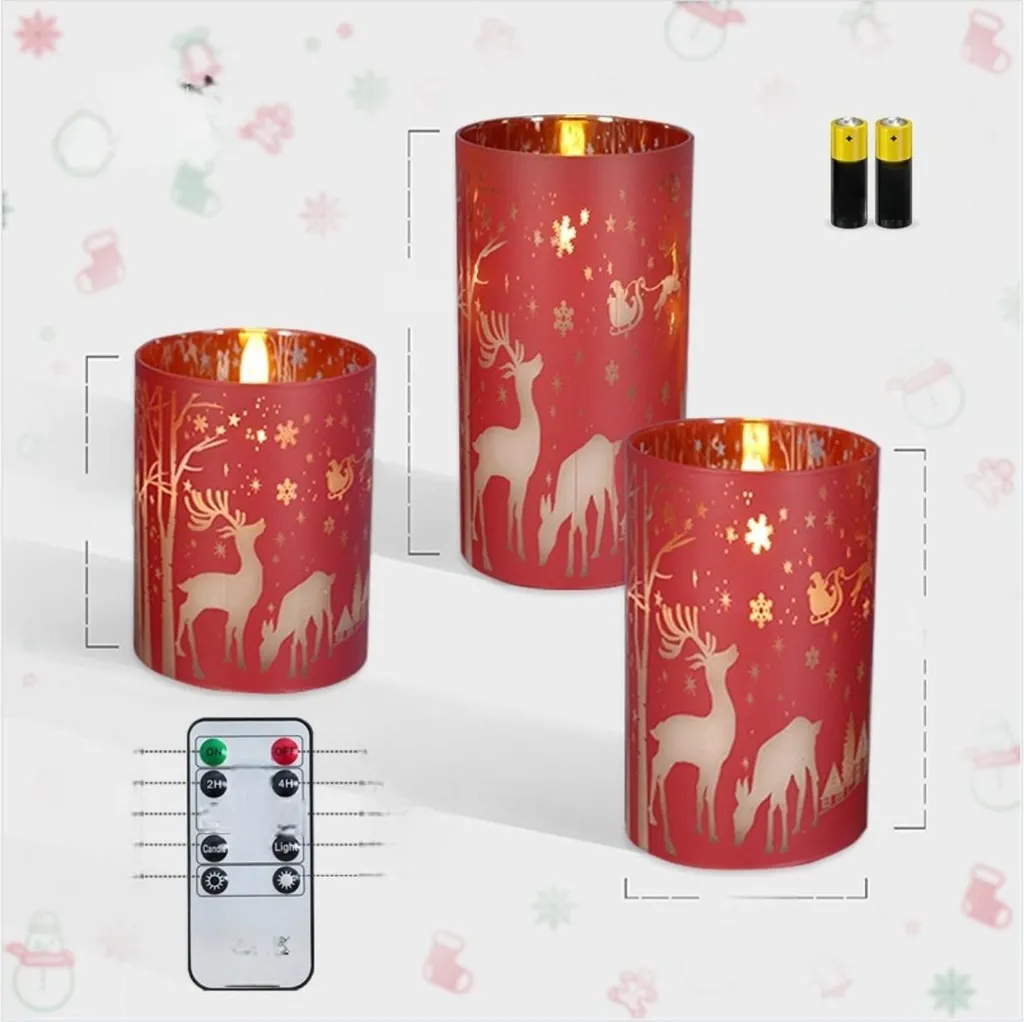 Candele LED Rosse con Telecomando INF: Design Natalizio Senza Fiamma - 2