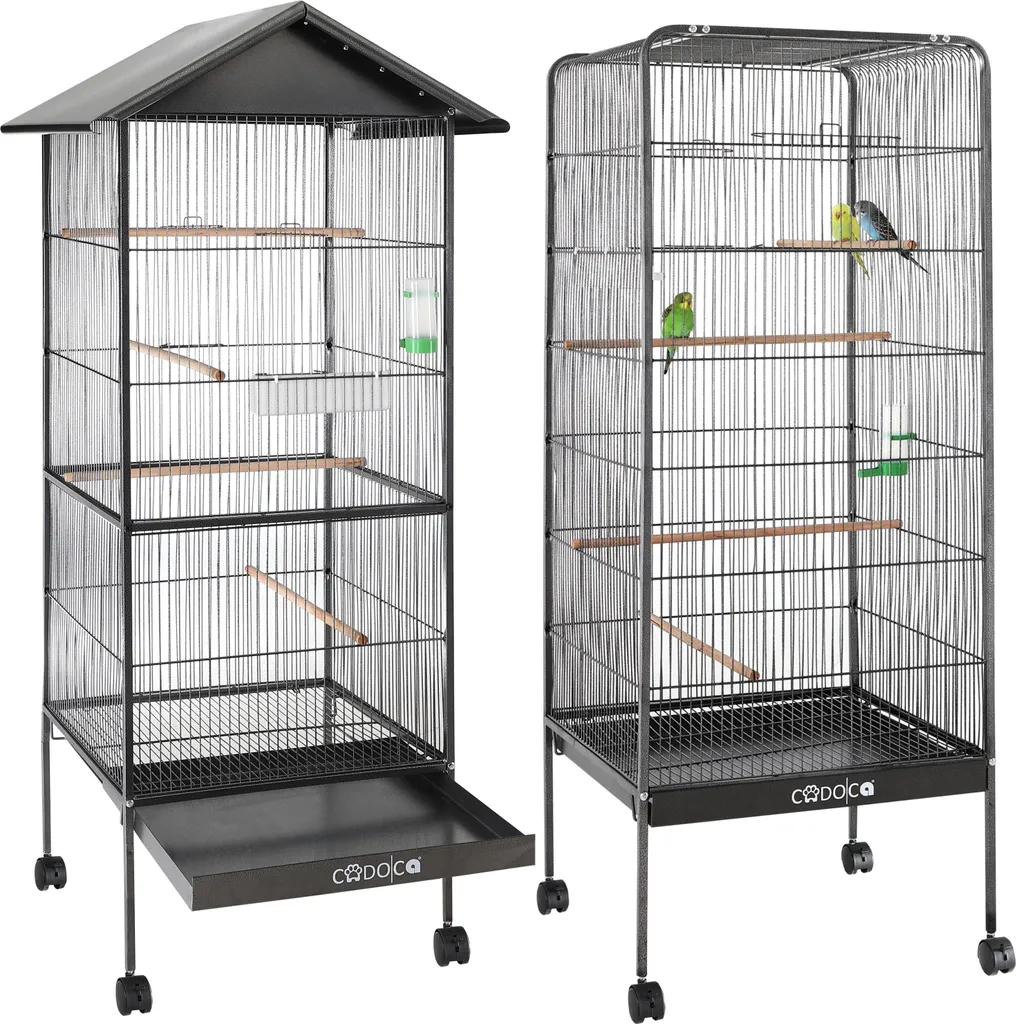Volière pour perroquets et perruches - Cage mobile haute 130 cm