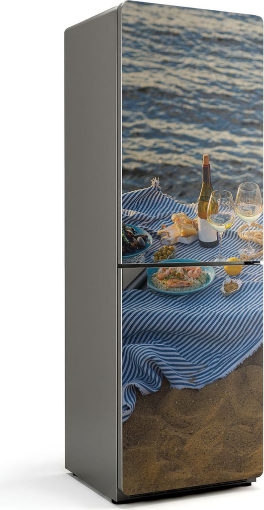 Romantisches Abendessen am Wasser – Magnetische Kühlschrank Abdeckung – Dekorfolie magnetisch Küche – Kühlschrank Magnet Deko – selbstkl...