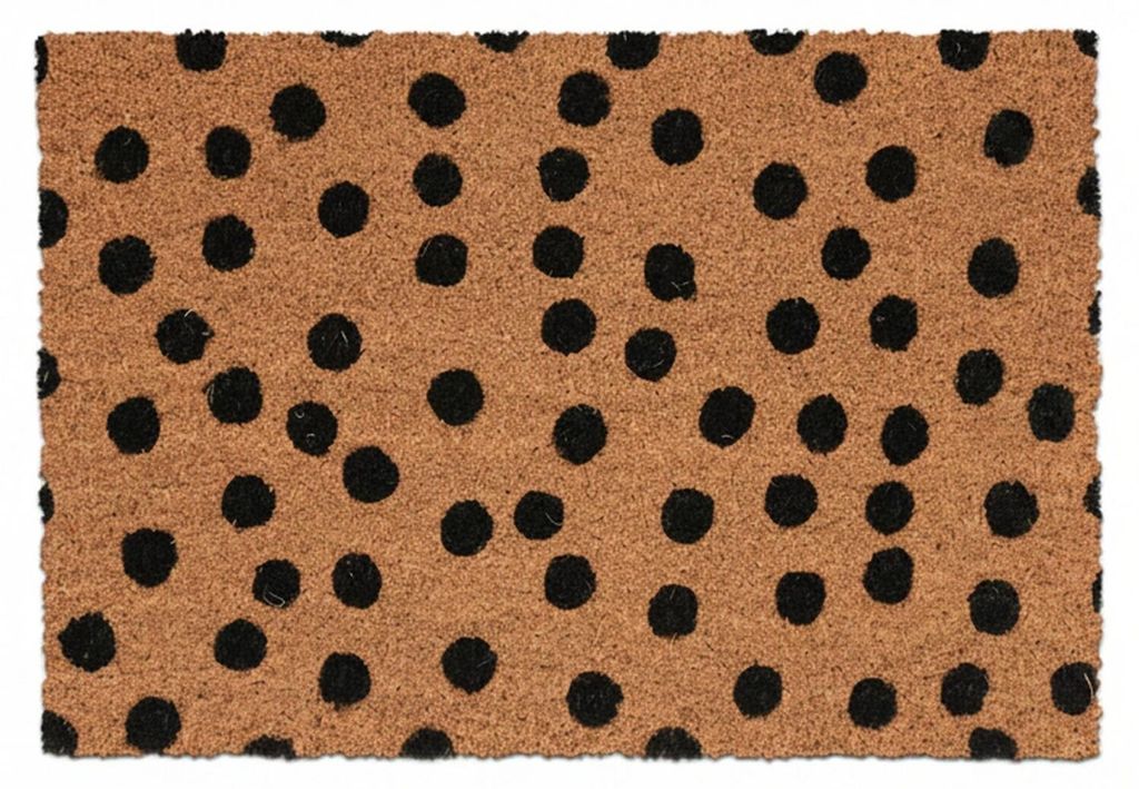 Tapis d'entrée Relaxdays en coco, à pois, L x P : 60 x 40 Image du produit 