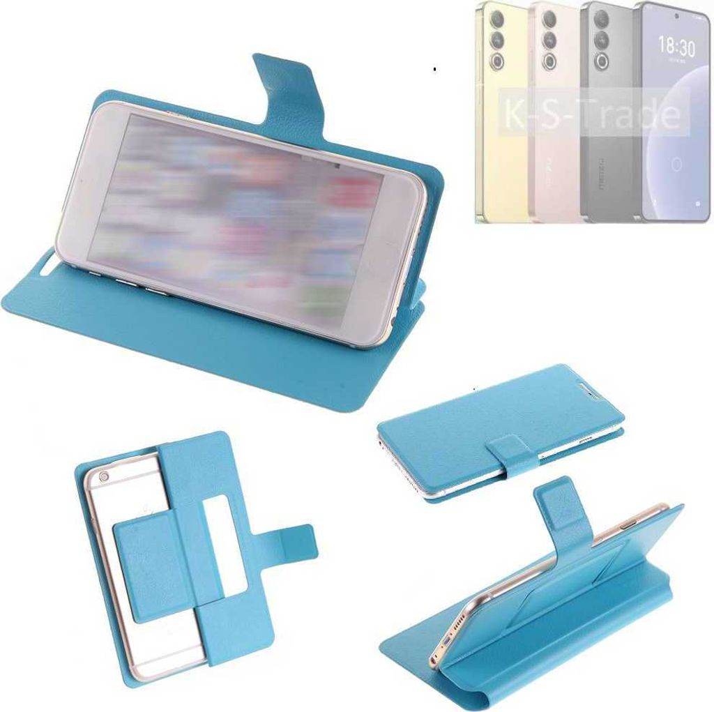 K-S-Trade Schutzhülle Handyhülle kompatibel mit Meizu 20 Flip cover Handy case Smartphone Klapphülle blau
