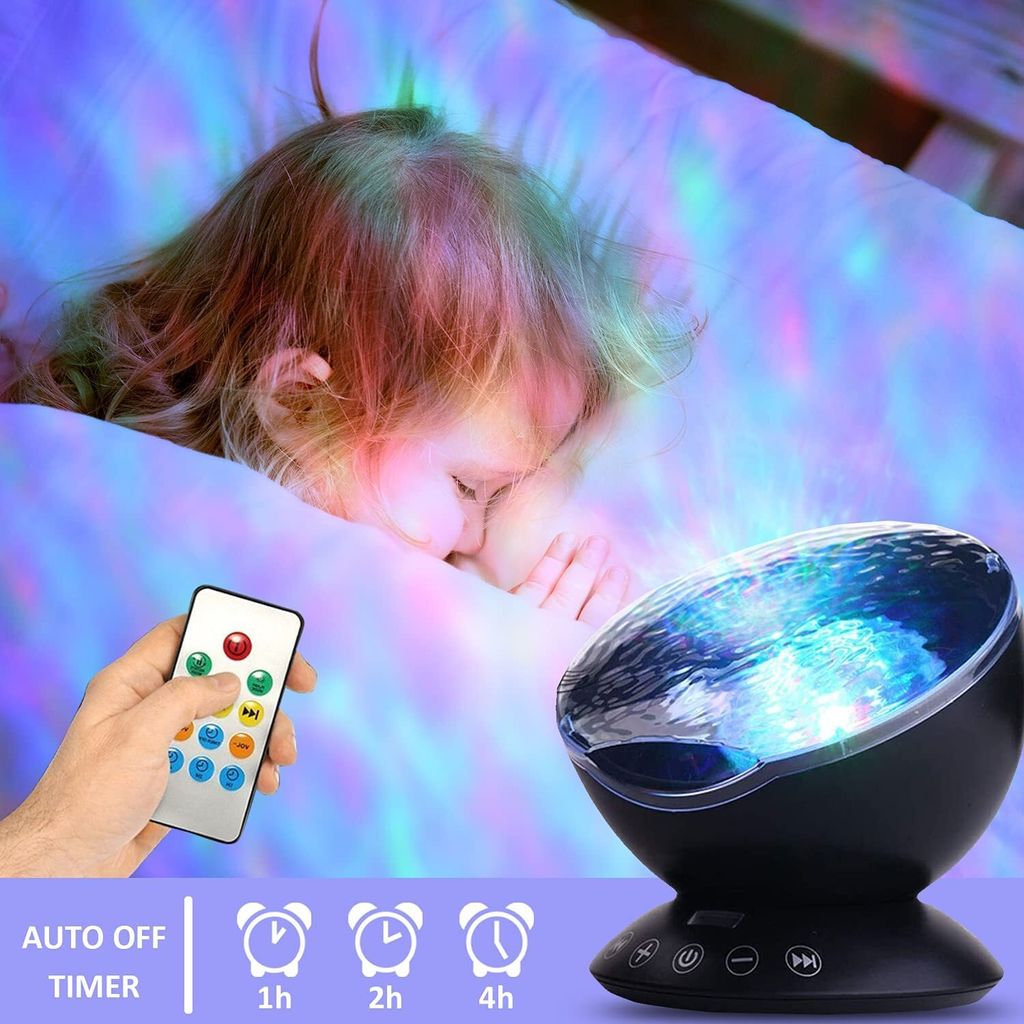 Ozeanwelle Projektor LED Nachtlicht 7 Lichtmodi Lampe Produktbild 4