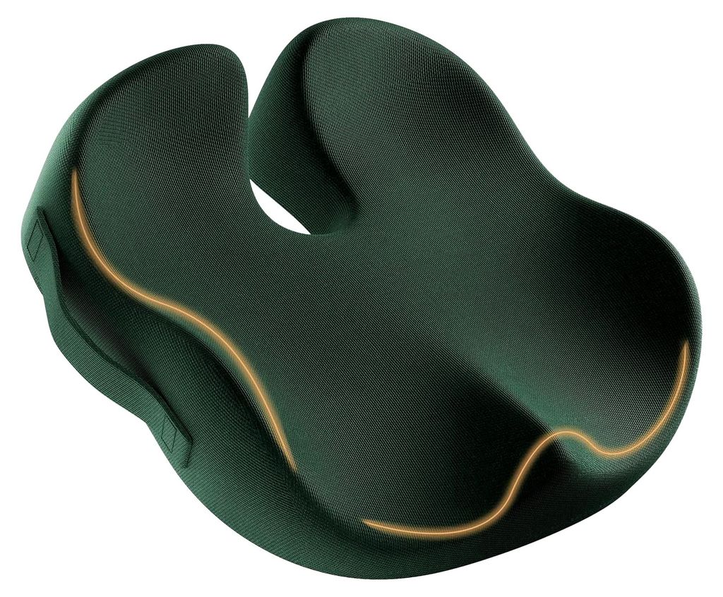 Sitzkissen für Bürostühle, Ergonomisches Kissen aus Memory Foam für Rollstuhl, Auto und Flugzeug, Komfort für den ganzen Tag
