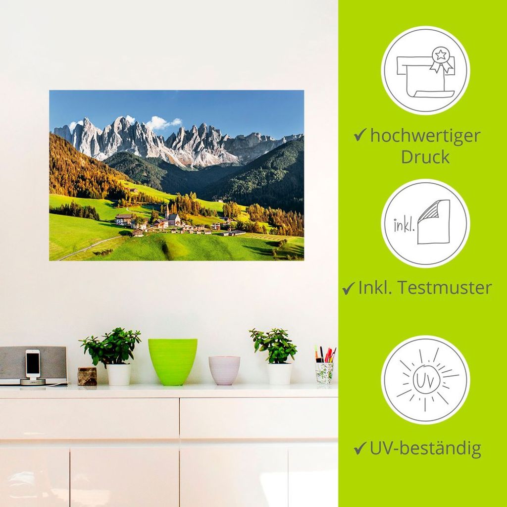 ARTland Wandbild, selbstklebend Alpen Berge | Poster
