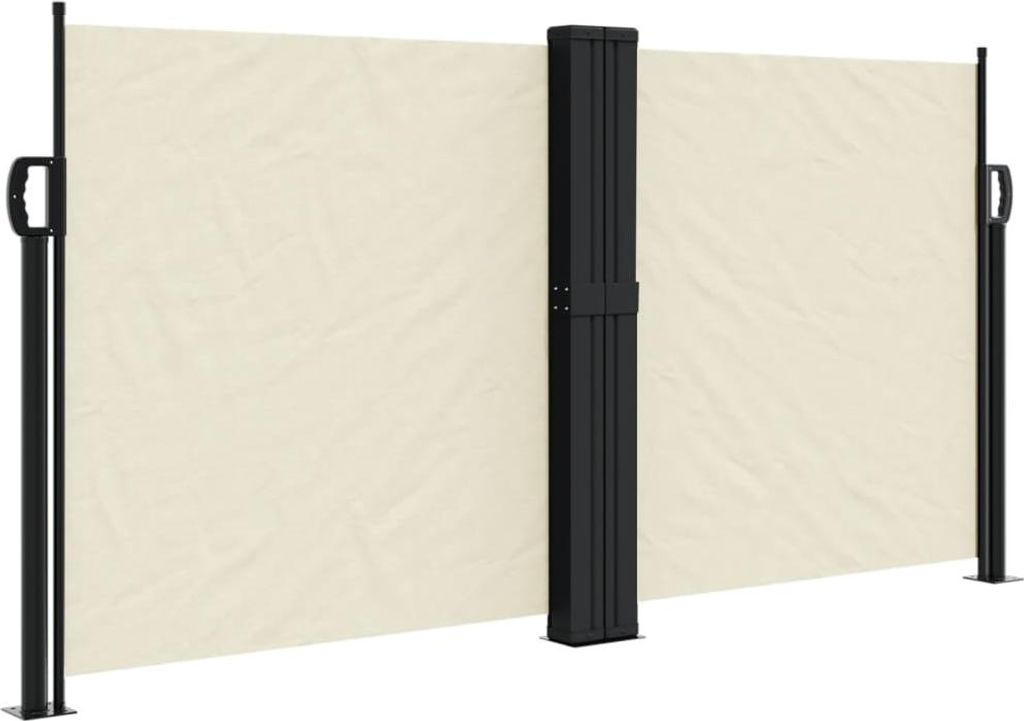 vidaXL Seitenmarkise Ausziehbar Creme 120x1000 cm