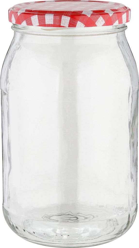 12 x Einmachglas ca. 948 ml Deckel Karo Produktbild 
