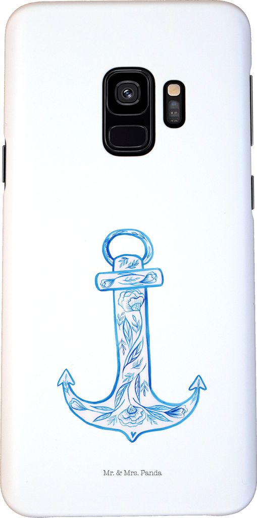 Mr. & Mrs. Panda Samsung Galaxy S9 Handyhülle Anker Blau - Weiß - Geschenk, Smartphone Hülle, Cover, Handy Case, Lustige Sprüche
