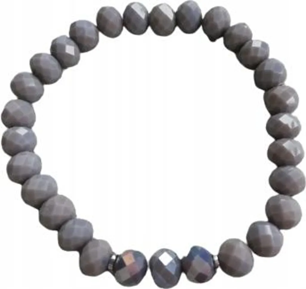 Bracciale Vetro Cristallo Grigio Elastico - Prezzo Top, Qualità Garantita