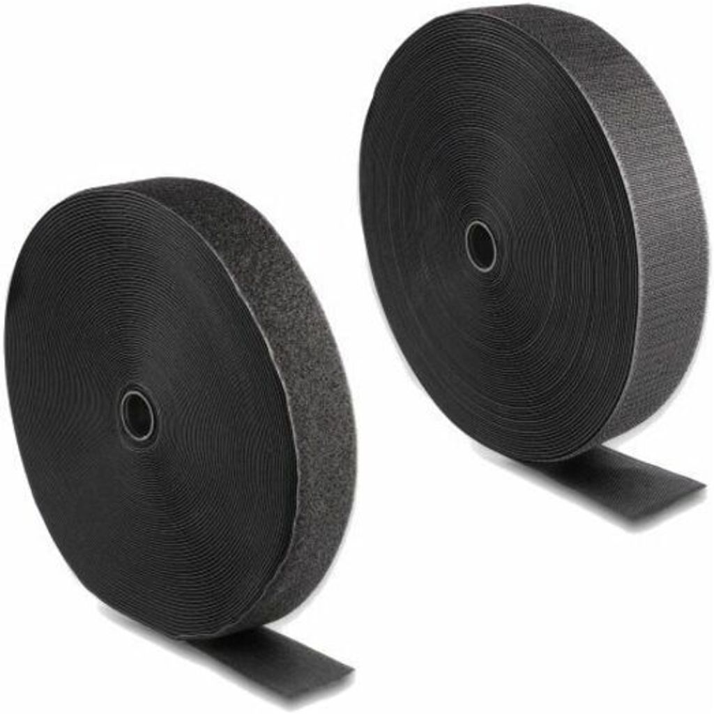 DELOCK Strapazier Klettband Haft u. Flauschband 25mx50mm SW