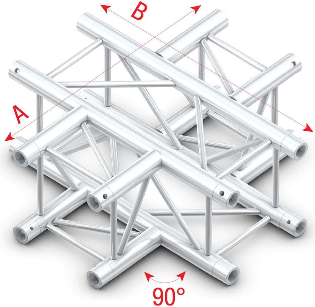 Milos Pro-30 Square G Truss - Cross 4-way - 50 cm QCU41sp - 90° corner - silver - G