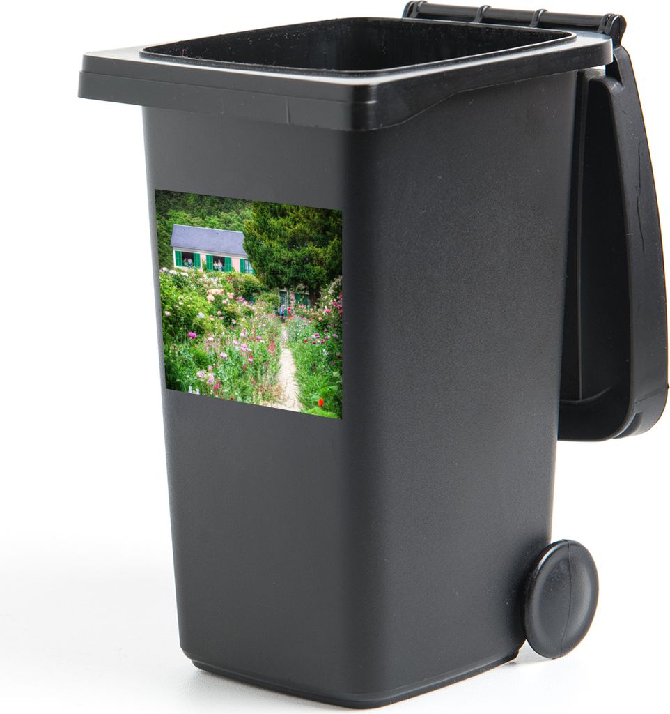 MuchoWow Mülltonnenaufkleber Weg zum Bauernhaus mit Türen im Garten von Monet in Frankreich 40x40 cm - Abfall-Aufkleber - Container - für Abfa...