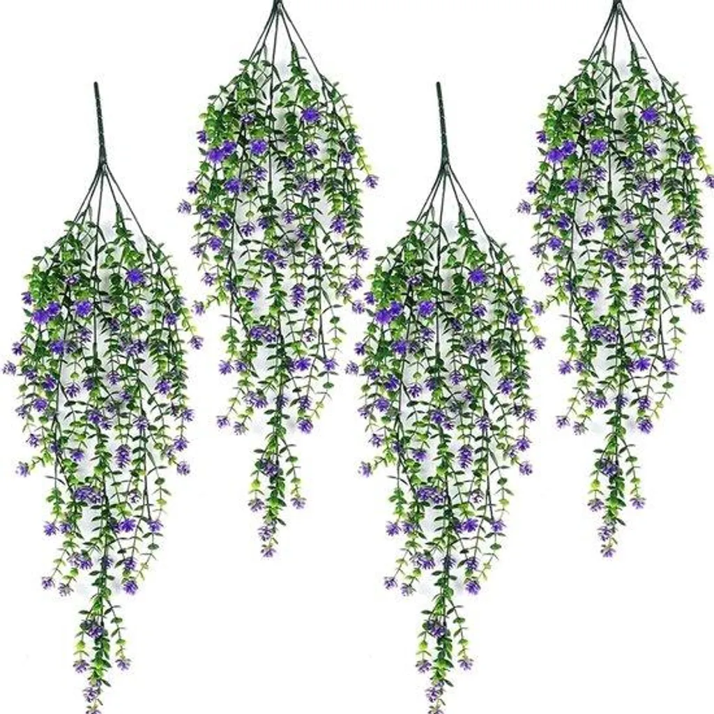 Ensemble de 4 Décorations Florales Artificielles - Chambre, Fête, Jardin