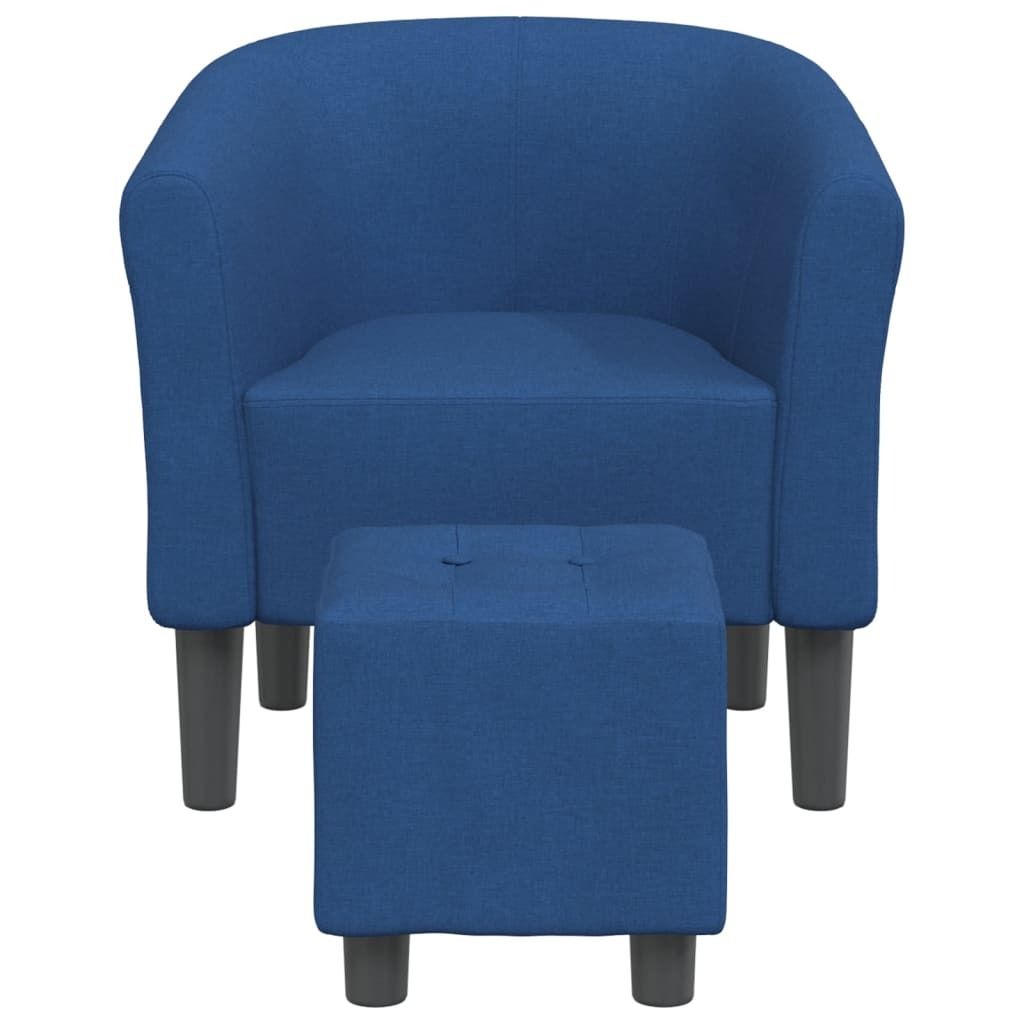 "2026 Aktion"Einzelsessel moderne - CLORIS - Relaxsessel - Clubsessel, mit Fußhocker Blau Stoff - 70 x 56 x 68 cm - DEMöbel1436246