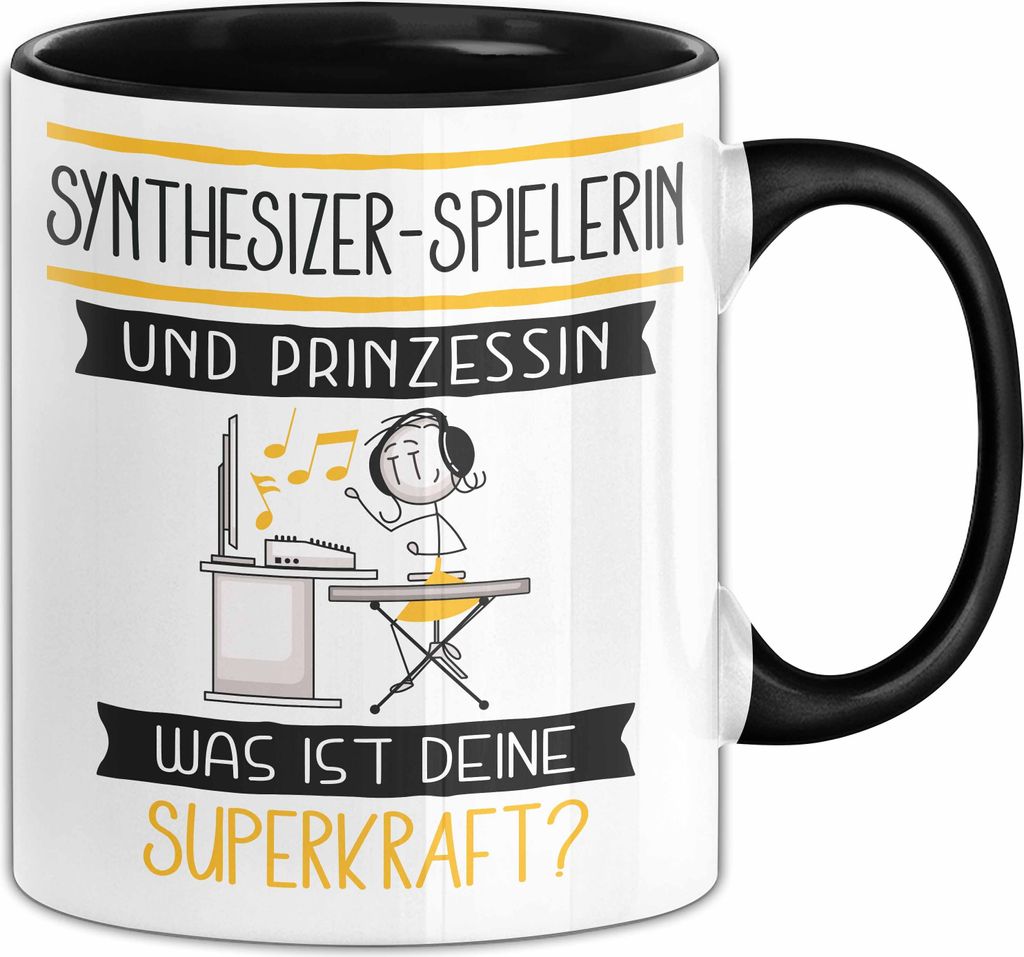 Synthesizer-Spielerin Und Prinzessin Tasse Geschenk Für Eine Synthesizer-Spielerin Geburtstag Was Ist Deine Superkraft (Schwarz)