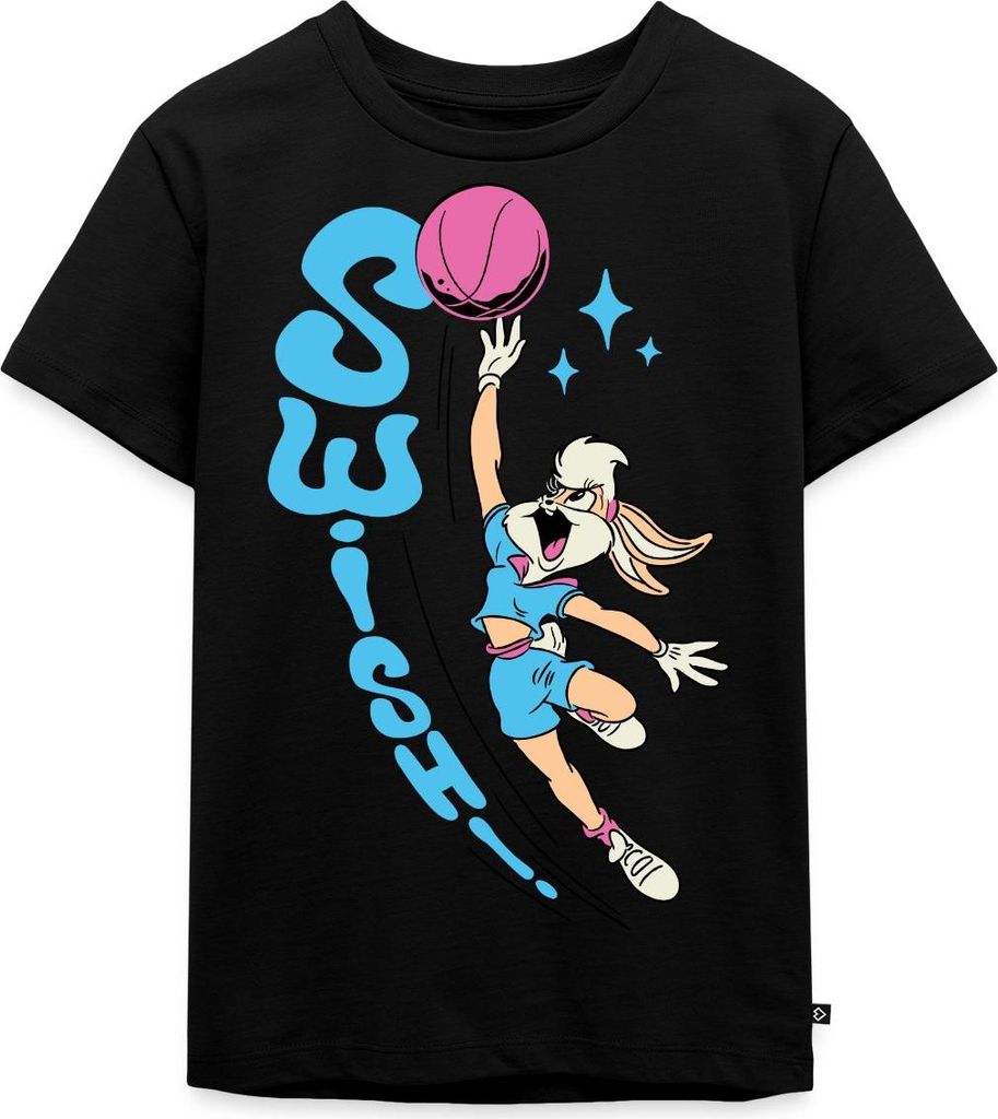 Spreadshirt Looney Tunes Lola Bunny Swish Basketball-Design Kinder Premium T-Shirt, 98/104 (2 Jahre), Schwarz