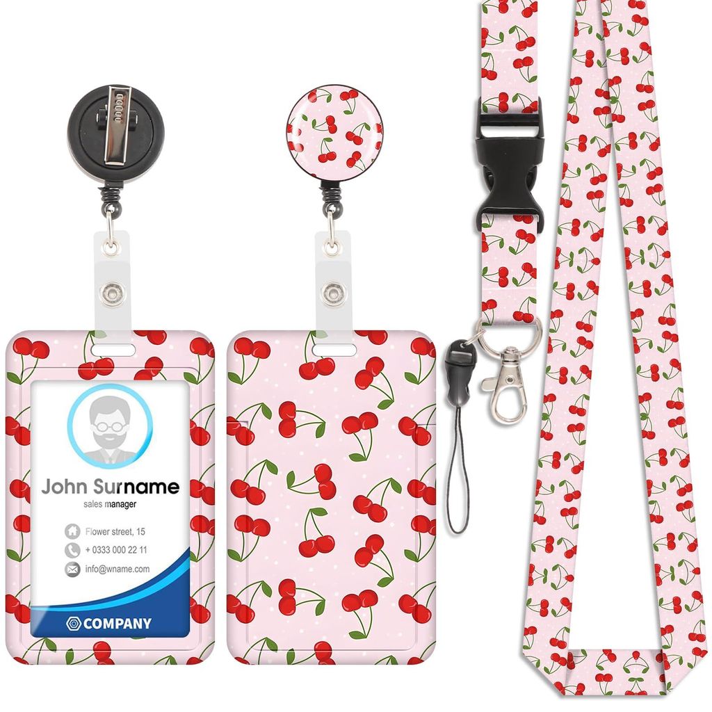 Ausweishalter mit Lanyard, Plastiktasche mit abnehmbarem Lanyard, verschiebbarer Ausweishalter, modischer Kartenhalter mit ausziehbarem Clip, verti...