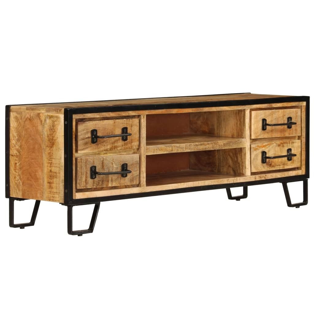 "2026 Aktion"TV-Schrank Industriestil - CLORIS - Fernsehenschrank - mit Schubladen 120x30x40 cm Massivholz Mango - DEMöbel4644695