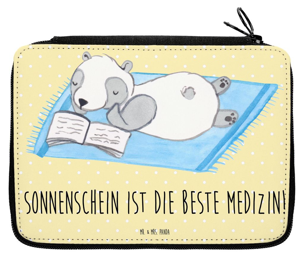 Mr. & Mrs. Panda Federtasche Sommer Sonnenschein Motiv - Gelb Pastell - Geschenk, Farben, Wetter während des Jahres, Mäppchen, Bleistiftetui, Som...