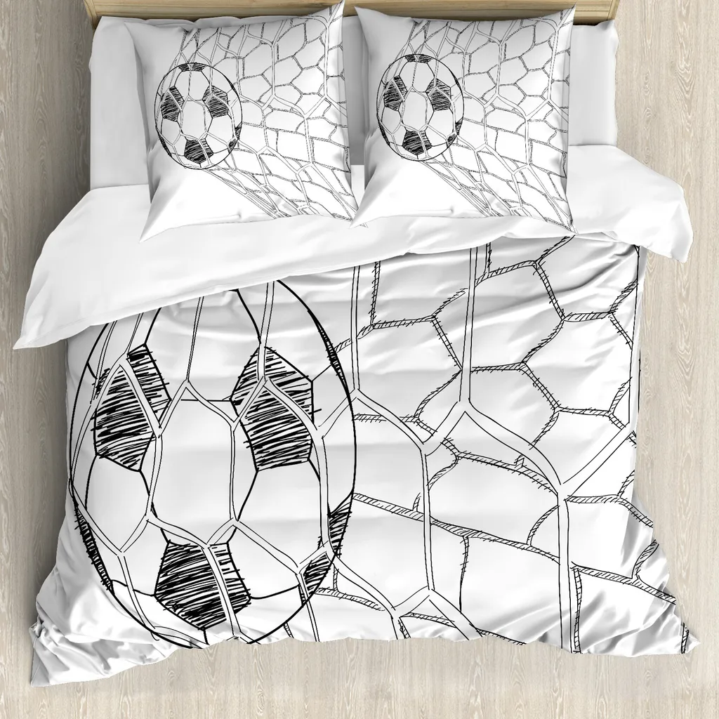 Set Letto Calcio ABAKUHAUS 200x200 Anallergico con 2 Federe 80x80