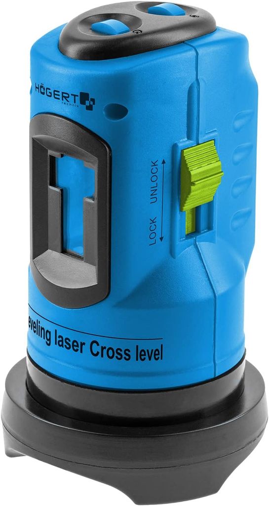 Högert Technik - Selbstnivellierende Laser-Wasserwaage, Horizontal-, Vertikal- und Kreuzmessung, Radius bis 5m, Durchmesser bis 10m, Rot Laserpoin...