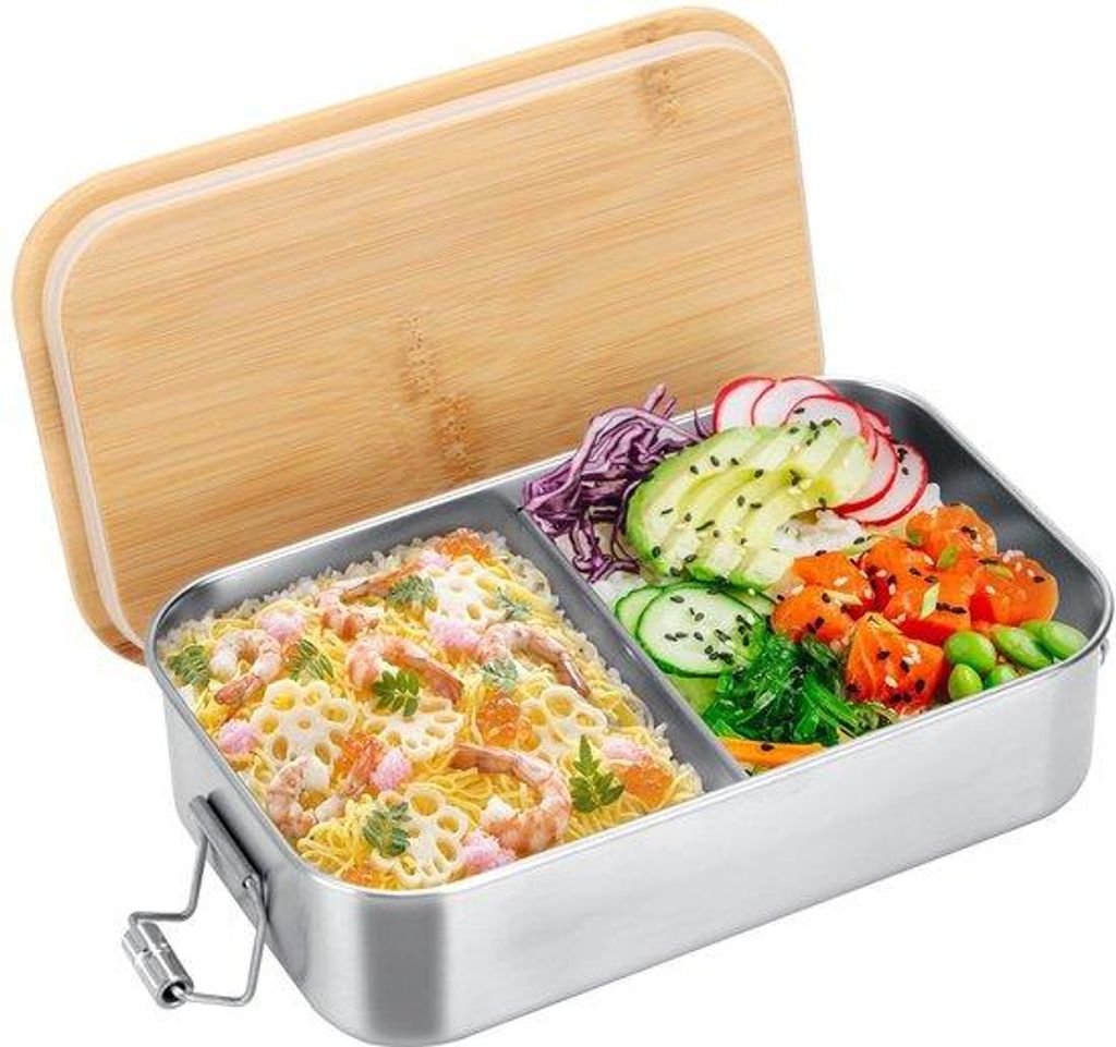 Stainless Steel Lunchbox mit verstellbaren Fachern für Arbeit und Schule