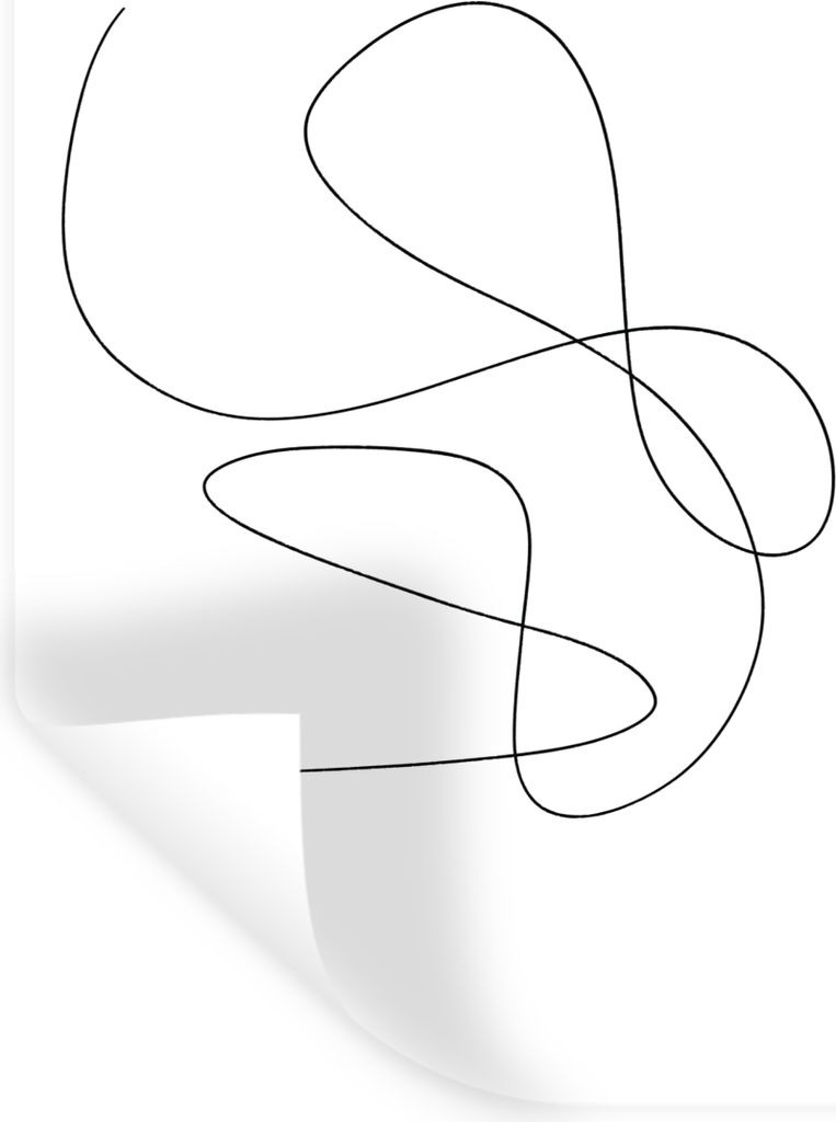 MuchoWow Wandtattoo Wandsticker Wandaufkleber Linienkunst - Minimalismus - Abstrakt 80x120 cm Selbstklebend und Repositionierbar - Repositionierb...