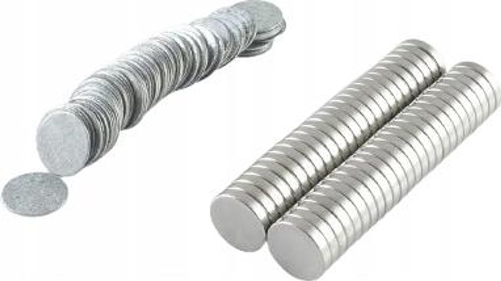 Neodym Magnete 10x2 mm N38 mit Stahlblech 11x0,5-50 Stück, Extrem stark, Magnettafeln, Kühlschränke, Whiteboards, DIY