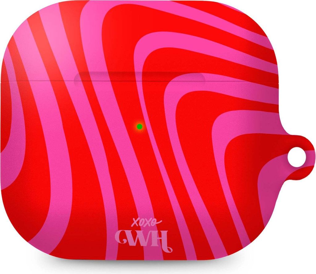 xoxo Wildhearts Hülle geeignet für AirPods 4 – Berry Much – Rot/Rosa - Matt