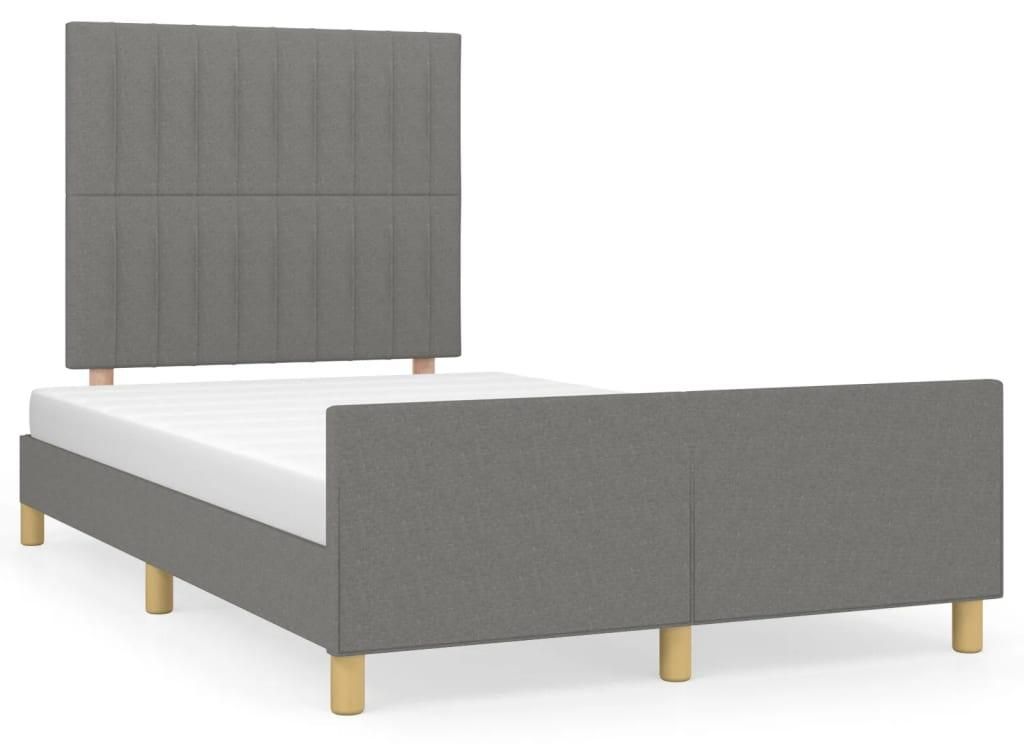 vidaXL Bettgestell ohne Matratze Dunkelgrau 120x190 cm Stoff