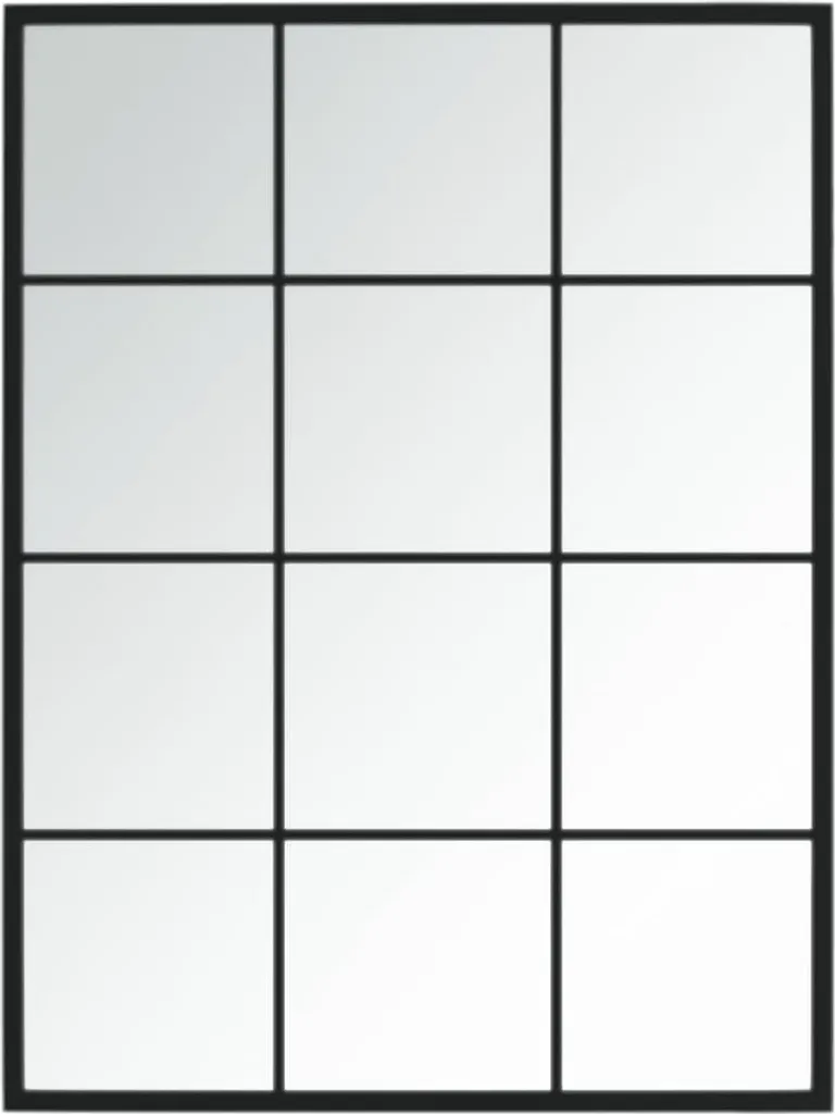 Specchio Rettangolare 80x60 Nero in Metallo | Stile Minimal Moderno