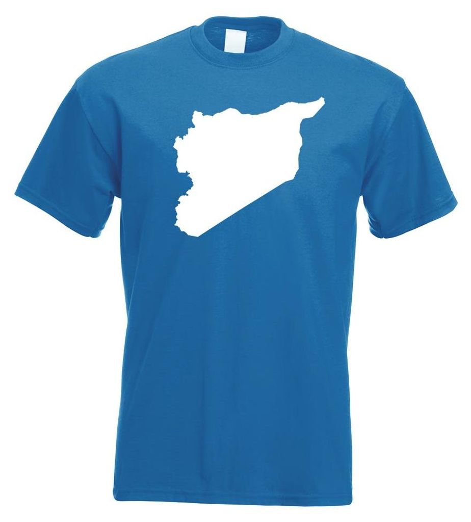 Kiwistar - T-Shirt - royal - Syrien Umriss Kontur Herren Funshirt Bedruckt Design Sprüche Spruch Motive - mit Motiv Bedruckt - Funshirt Design - S...