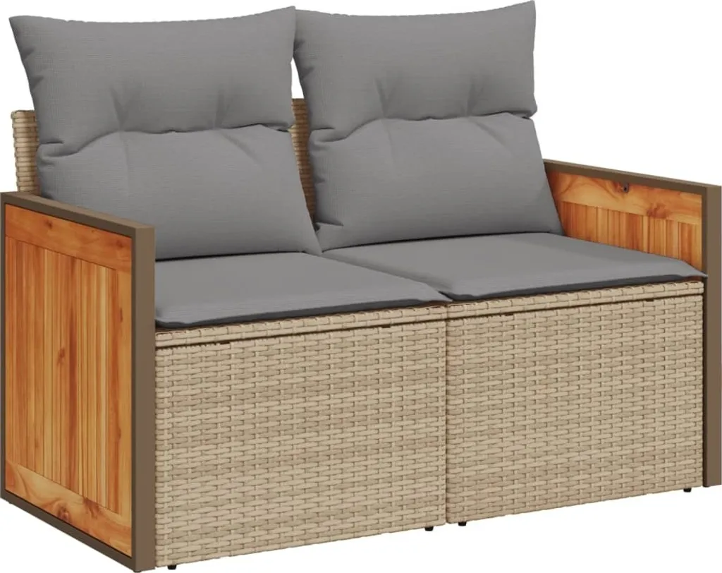 Divano da Giardino vidaXL 2 Posti Beige Poly Rattan | Arredo Esterni