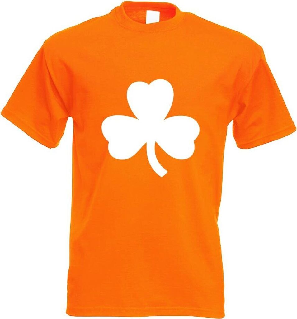 Kiwistar - T-Shirt - orange - Kleeblatt Motiv2 Motiv Bedruckt Funshirt Design Print - mit Motiv Bedruckt - Funshirt Design - Sport - Freizeit - Her...