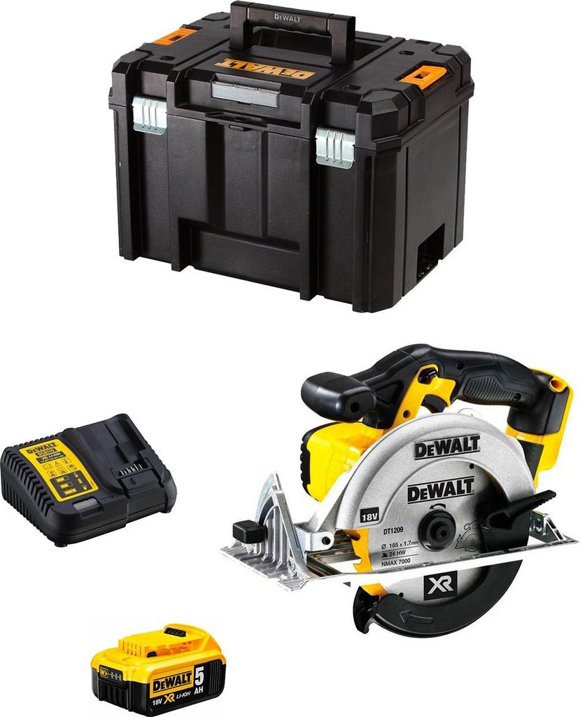 Handkreissäge DeWALT DCS391P1 (1 x 5,0 Ah + DCB115 + TSTAK VI)