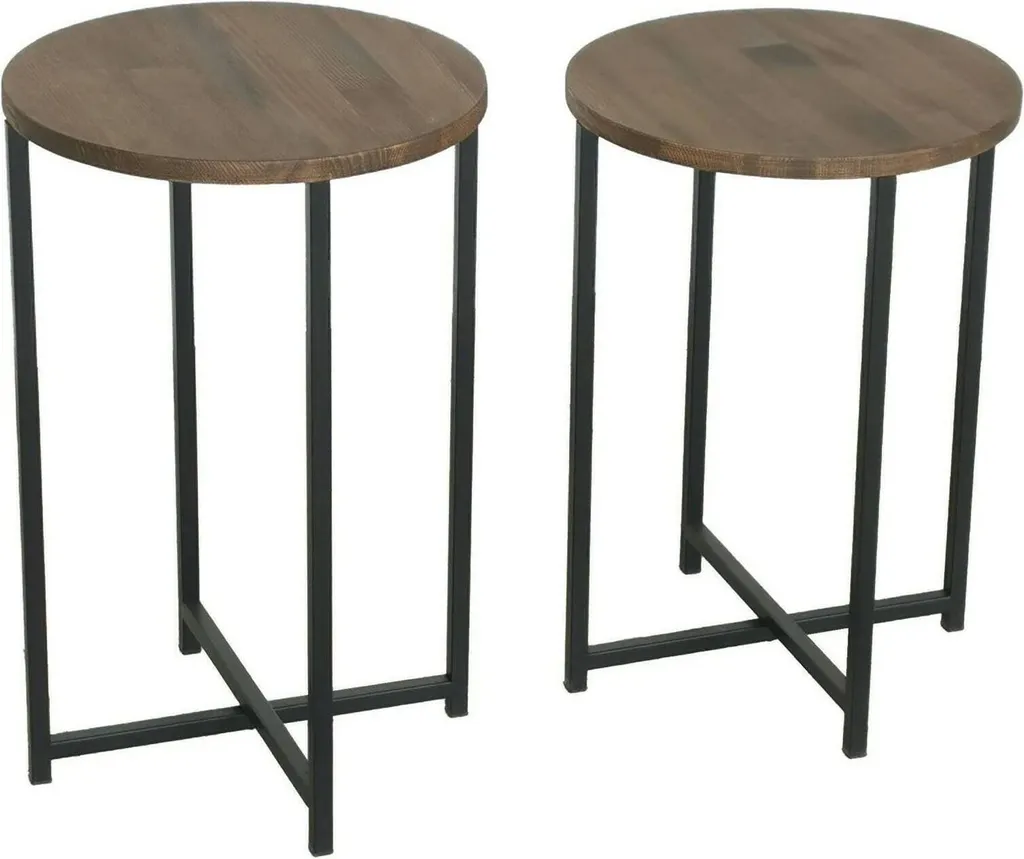 Table basse en noyer marron Gwenllian, élégance bois et forme ronde