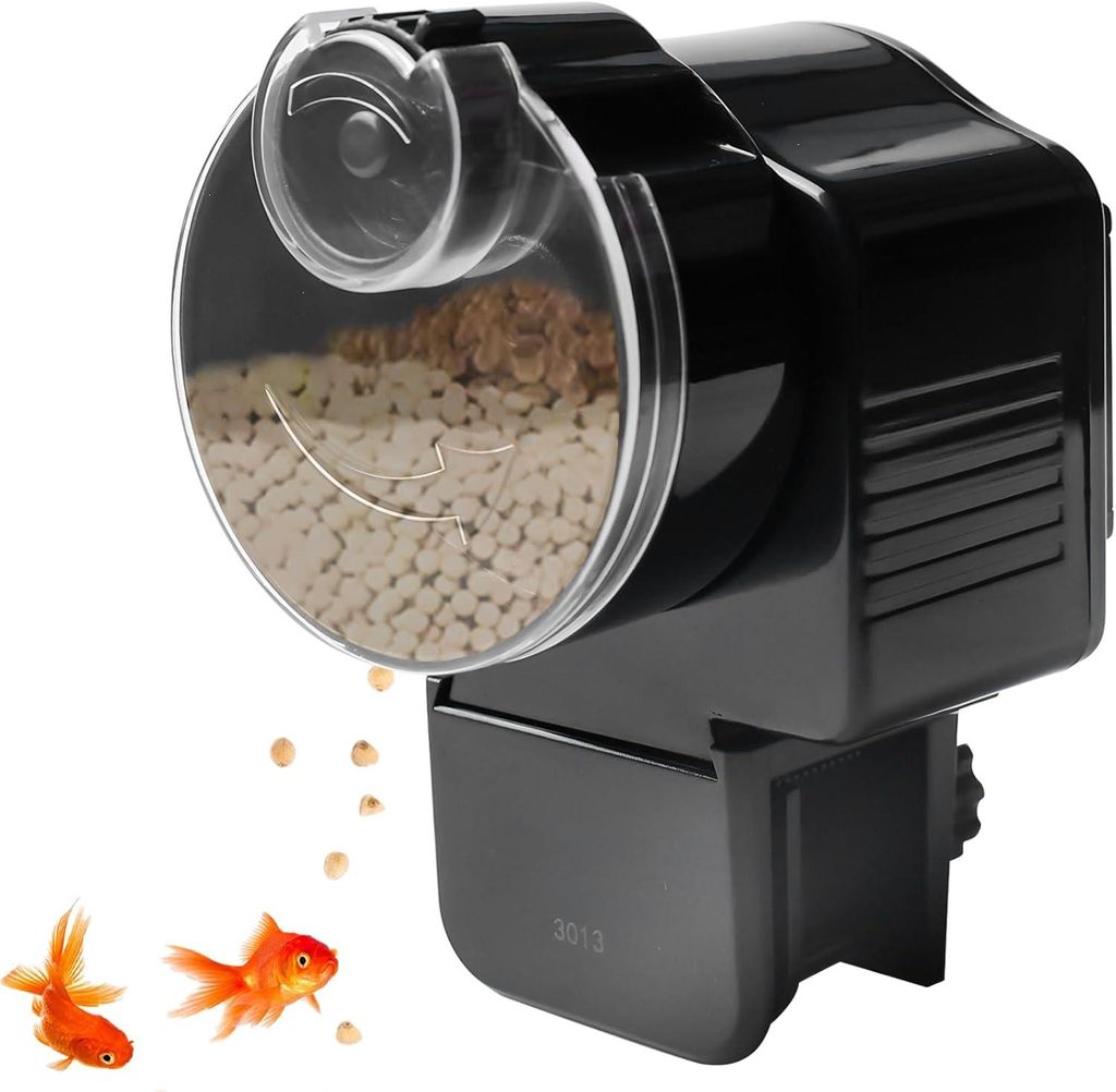 Automatischer Futterspender für Aquarien (65 ml): Automatischer Futterspender mit Timer, einstellbar für Pellets und Granulat, für Aquarien und ...