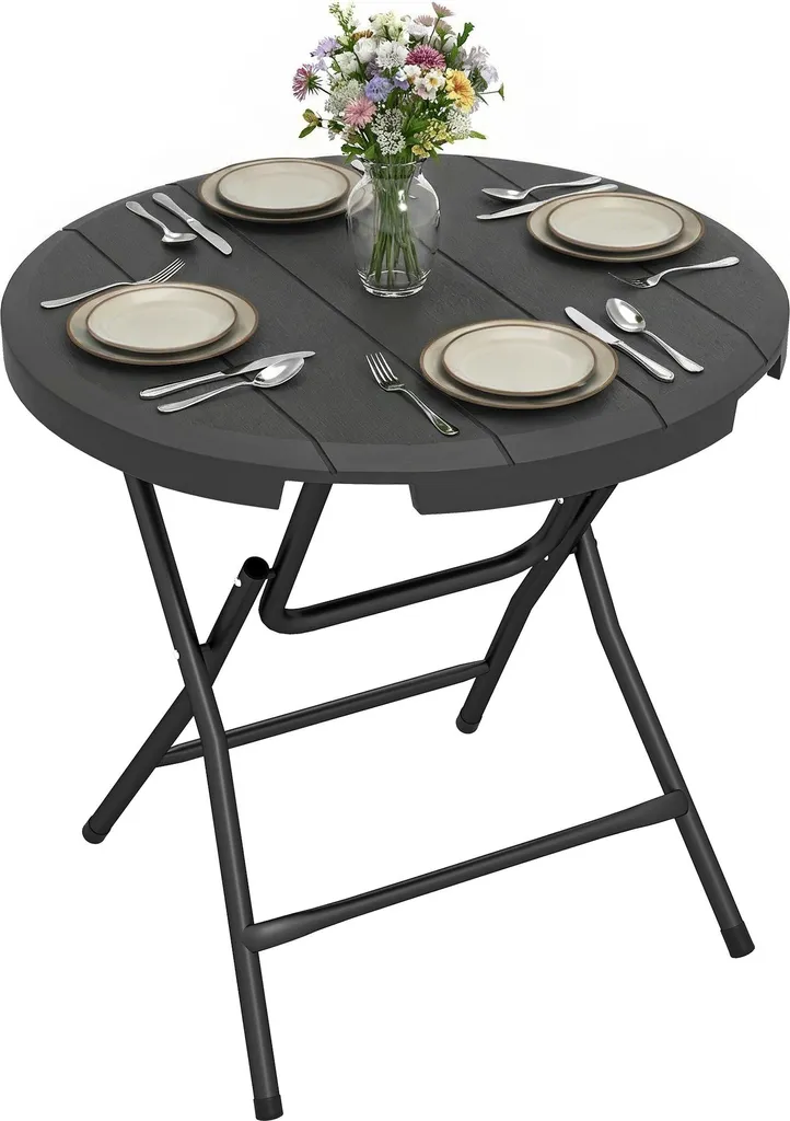 Petite Table de Jardin Ronde pour 4 Personnes Idéale Balcon et Terrasse