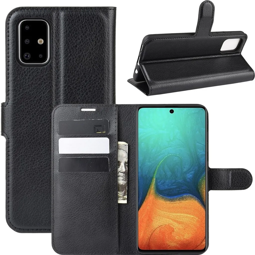 Flip Cover Samsung Galaxy A71 Nero - Custodia Trendy con Stand Video