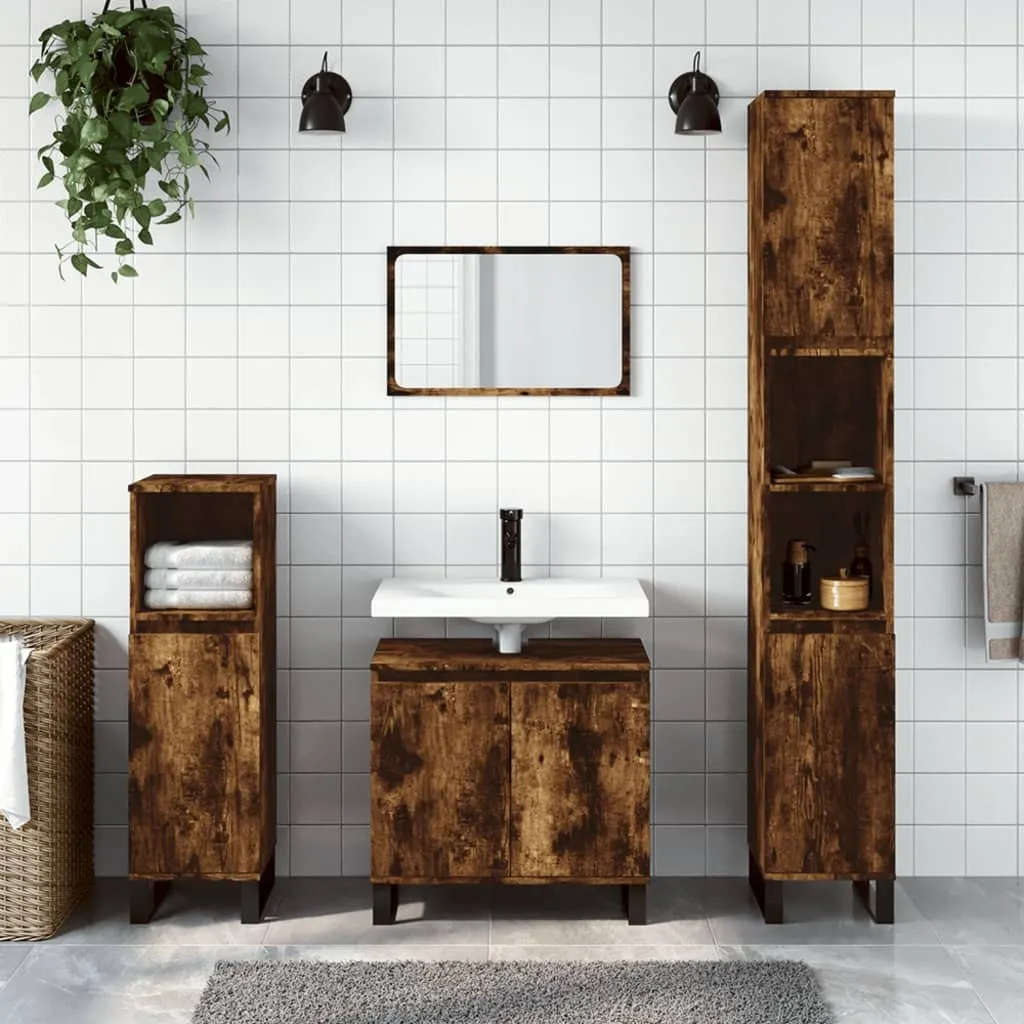 Armadio Bagno Maison Exclusive Rovere 30x30x190 cm - Sicuro & Capiente