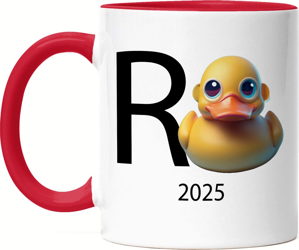 R Ente 2025 Tasse Rot Rente Geschenk Ruhestand Quietscheente Wortwitz