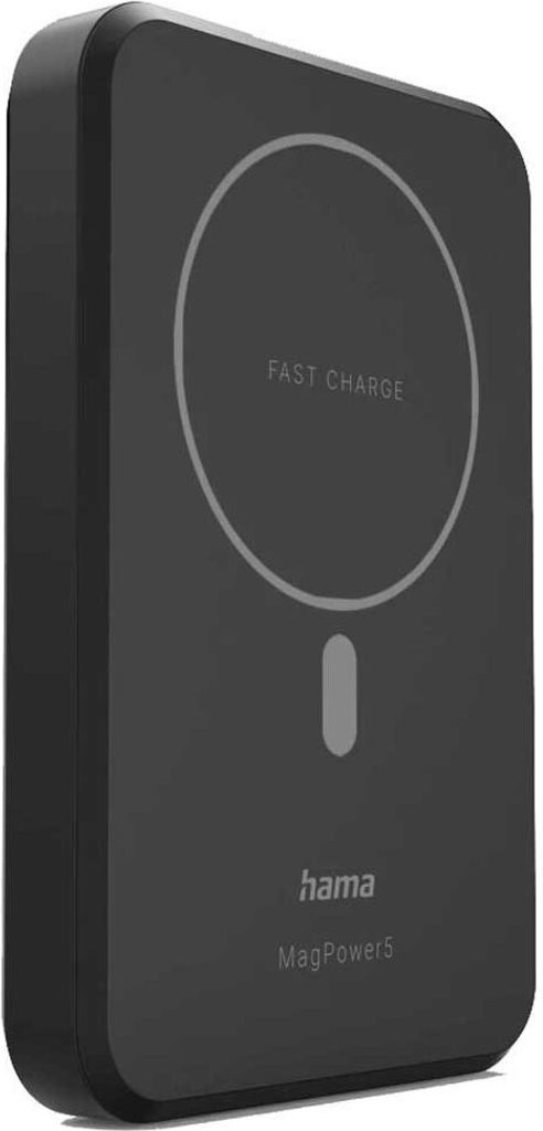 hama MagPower5 wireless Powerbank 5.000 mAh schwarz Produktbild 3