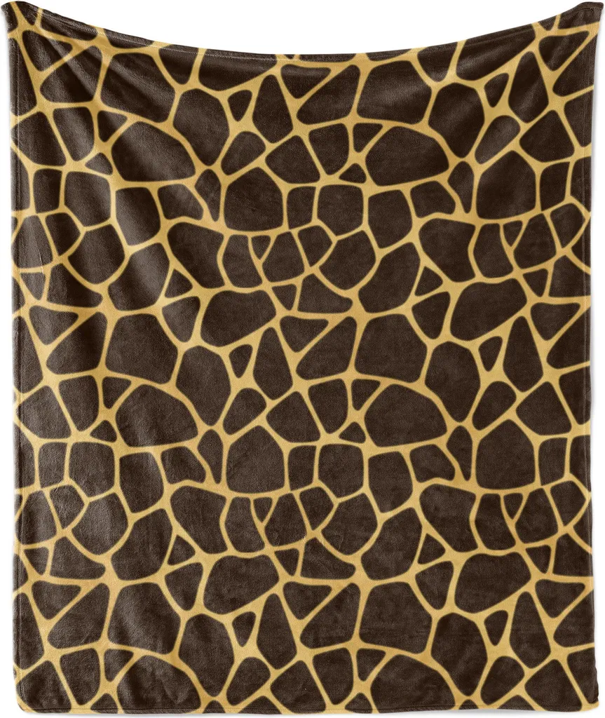 Plaid Divano Moderno Giraffa Astratta 175x230 cm ABAKUHAUS Marrone